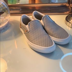 Like new gray slip on vans